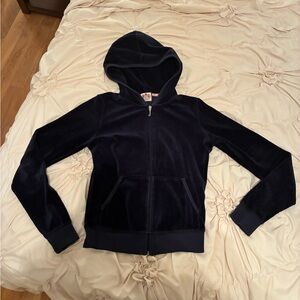 Juicy couture navy velour zip up jacket